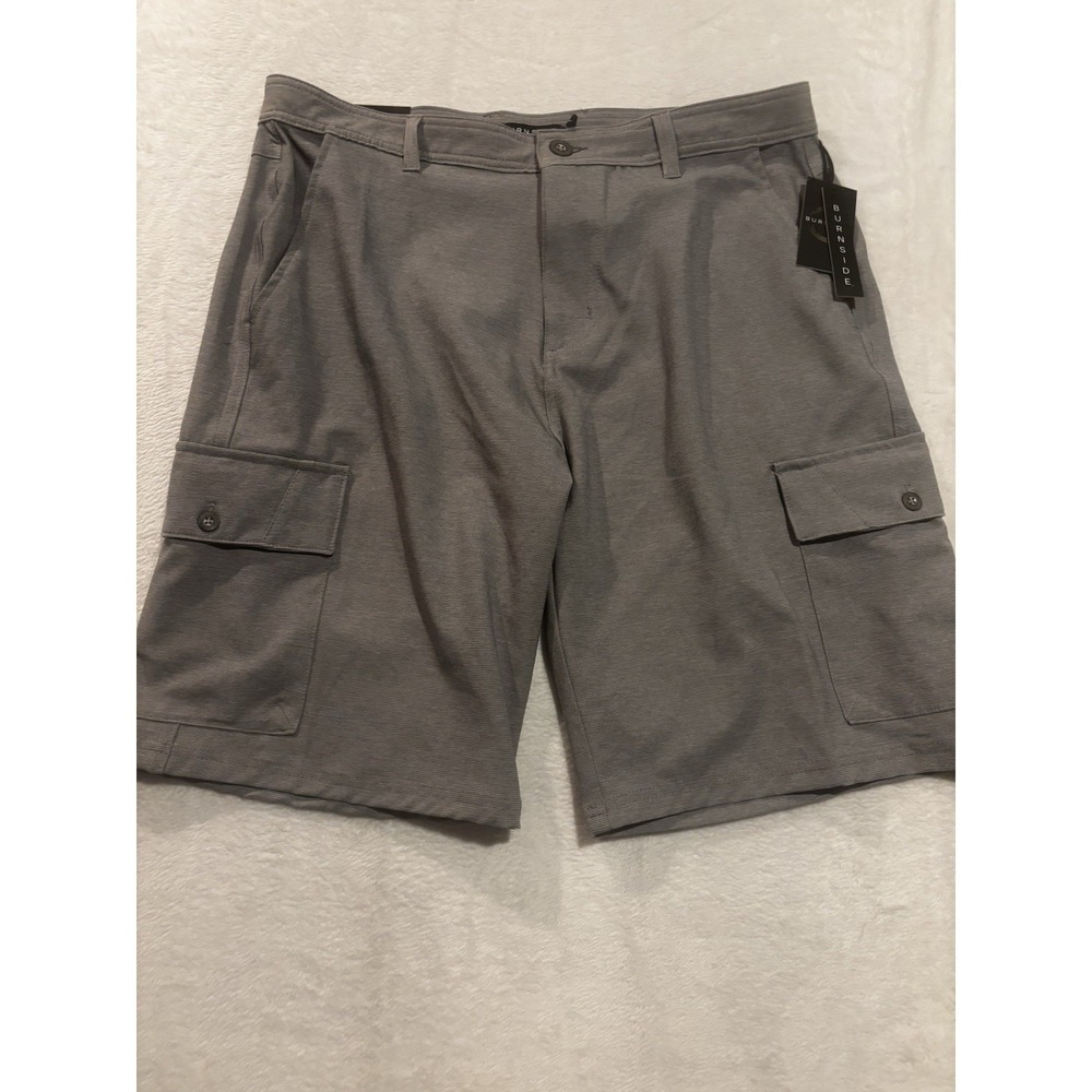 NWT‎ Burnside Men's 34 Summer Cargo Quick Dry Nylon Casual Shorts Gray Golf